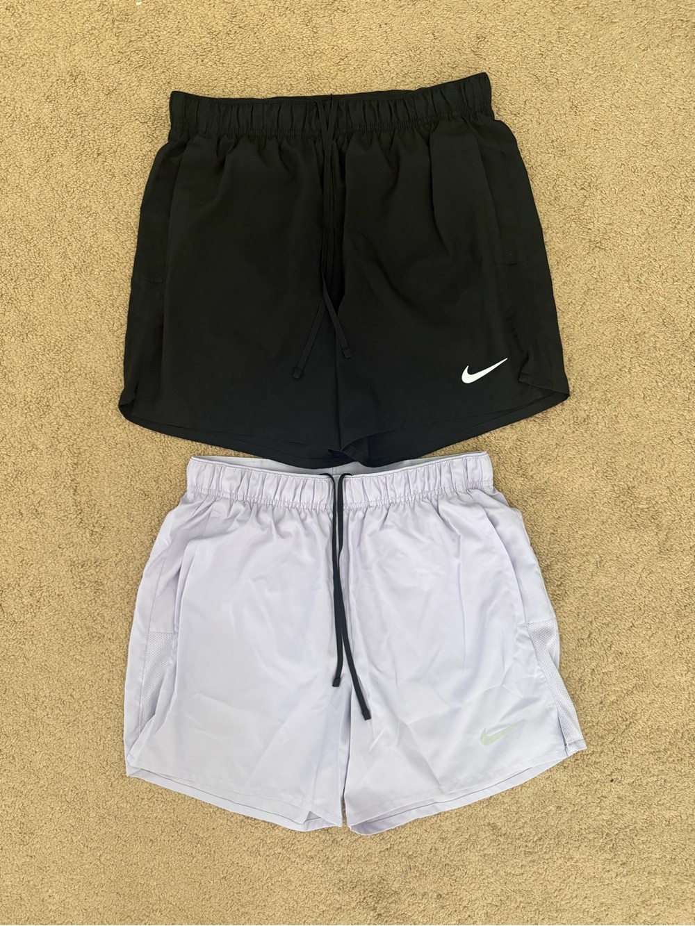 Nike Men’s Challenger Dri-FIT Athletic Lined Shorts - Black Lavender Bundle